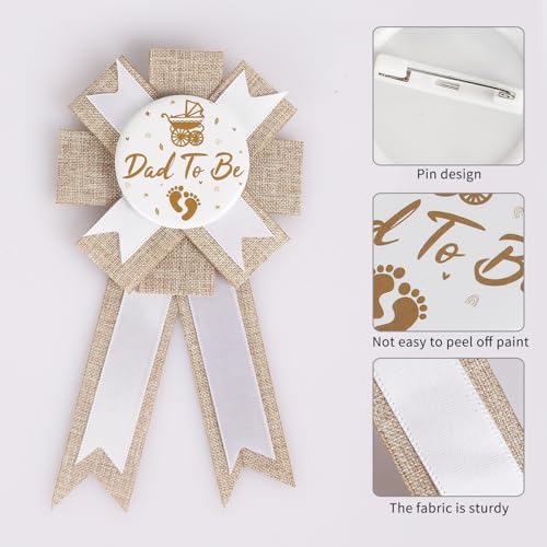 Rustic Boho Baby Shower Sash & Daddy Badge Set - Natural Jute