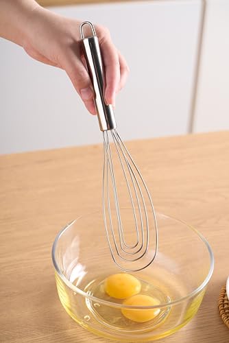 Tafond 10.63-Inch Stainless Steel Flat Whisk for Egg Beating & Mixing - Kitchen Utensil