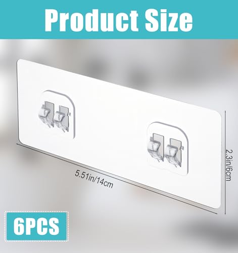6 Pack Shower Caddy Adhesive Hook Replacements - Waterproof & Durable
