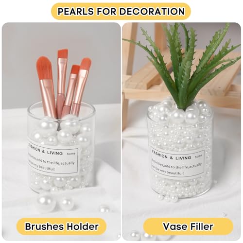 1300PCS No Hole White Pearl Beads for Crafting & Decoration