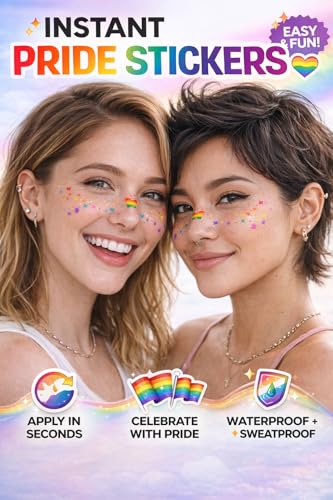 Rainbow Butterfly Temporary Face Tattoo Freckles, 6 Sheets