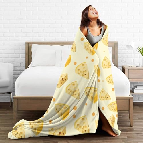 Cheese Throw Blanket 60x50 Inches Cozy Fuzzy Plush Fleece Warm Bedding Gift for Man Woman