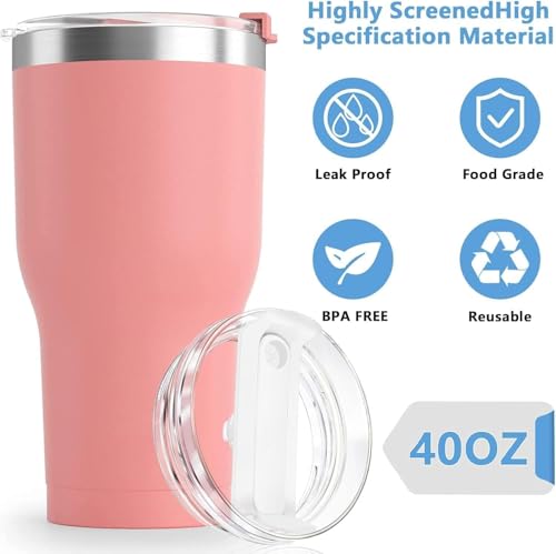 Replacement Tumbler Lid for Stanley 40 oz Quencher - Spill Proof, Dustproof, Black