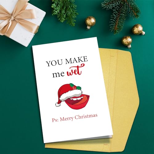 Goroar Naughty Dirty Christmas Card for Husband, Funny Holiday Card