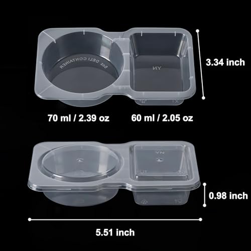 Husfunov 15 Reusable Snack Containers with Lids - Double Compartment