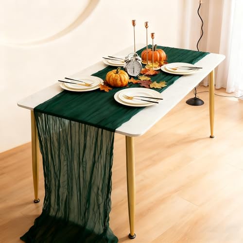 IZUS Sheer Cheesecloth Table Runner Rustic Boho Wedding Decor