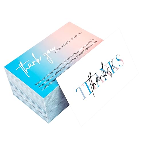 Elegant Gradient Thank You Cards - Pack of 100, Durable Design