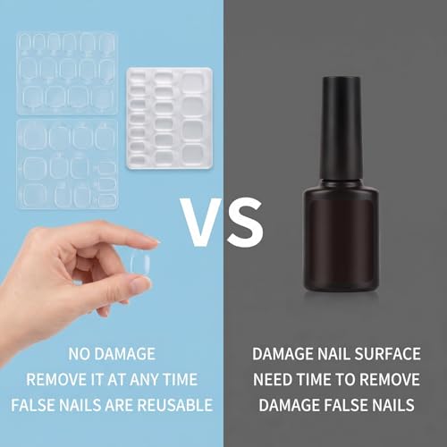 Clear Nail Adhesive Tabs 300pcs - Double Sided Jelly Glue for Press On Nails