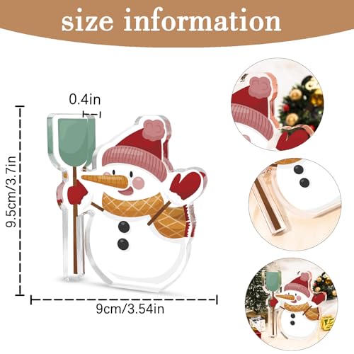 Christmas Snowman Acrylic Table Plaque Indoor Winter Desk Decor