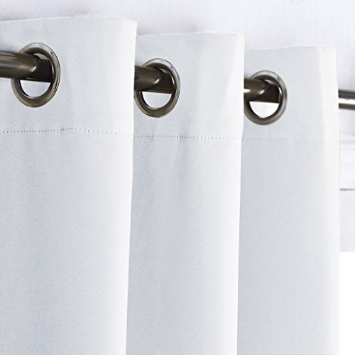 NICETOWN Extra Wide Sliding Door Curtain, 70"W x 72"L, Pure White Grommet