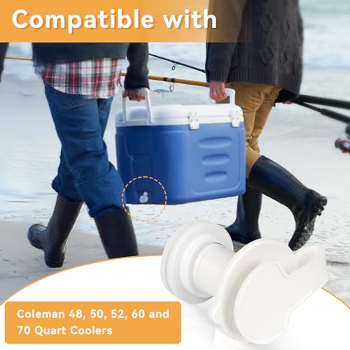 1.5" Shaft Length Drain Plug Assembly Replacement for Coleman Cooler, Drain Plug for Coleman Xtreme Coolers 50 qt, 58 qt, 82 qt, Also Fits Most Cooler Parts Including Rubbermaid