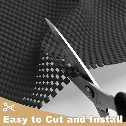 Non-Adhesive Shelf Liner for Kitchen Cabinets - Black, 12" x 120"