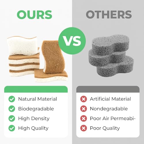 UCCO Eco-Friendly Biodegradable Kitchen Sponges – 12 Pack