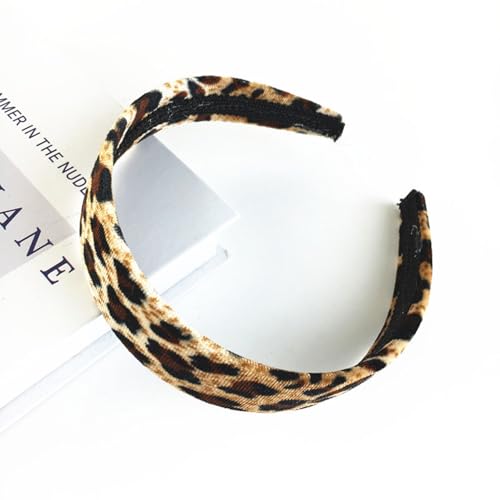 ZOONAI Velvet Wide Headband and Scrunchie Set for Women Leopard Print