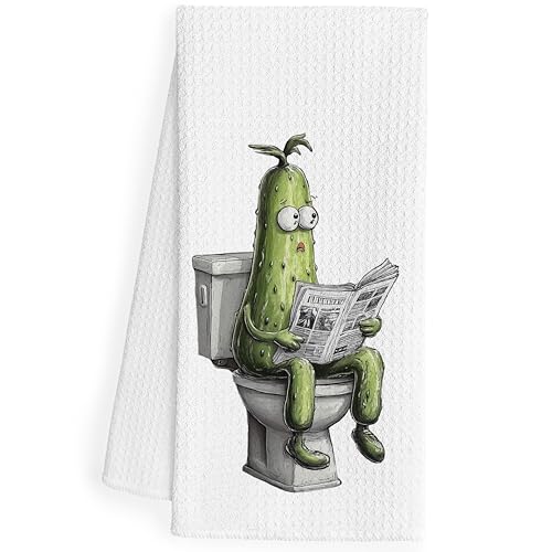 Funny Pickle Hand Towels for Bathroom | 16x24 Inch Decorative Towels