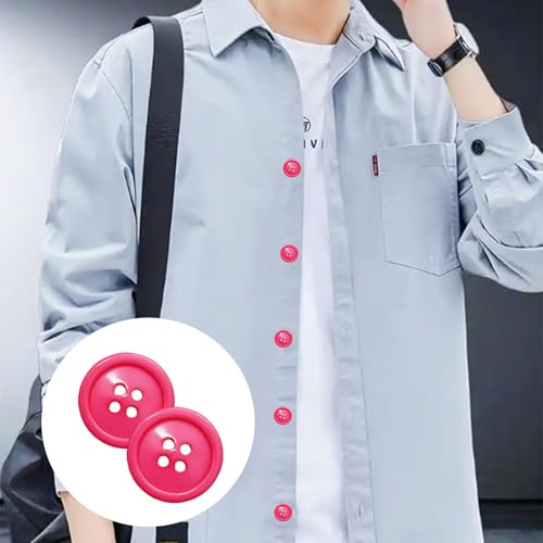 Lilaly 50 PCS 5/8" Rose Red Resin Sewing Buttons - 4 Holes