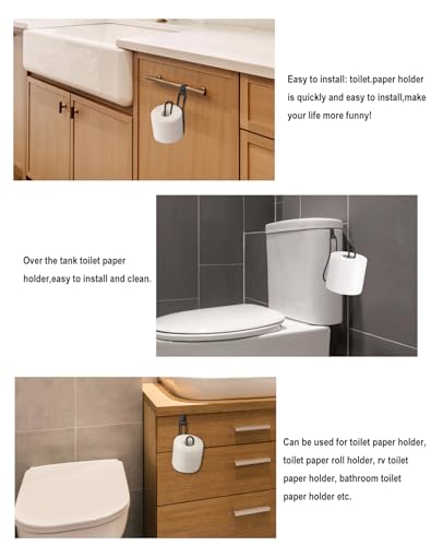 Black Over The Tank Toilet Paper Holder Set - 2 Pack, Space-Saving Bathroom Organizer