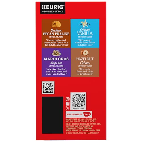 Community Coffee Cravings Collection Variety Pack 24 K-Cup Pods - Flavored Medium Roast for Keurig Brewers