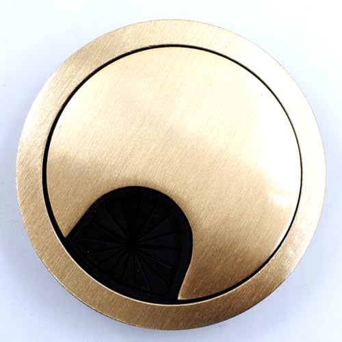 JETLAND 2-Pack Brushed Golden 2-Inch Wire Grommet for Cable Management GBG53