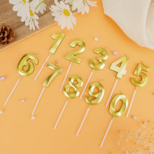 Gold Number 2 Birthday Candle for Cake Decorations