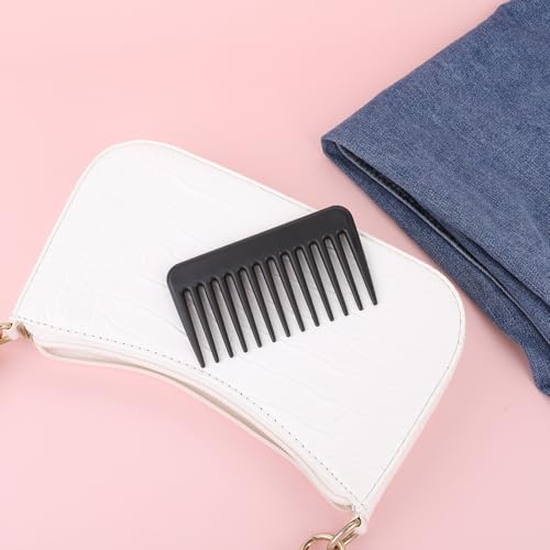 Mozeat Lens Mini Travel Wide Tooth Comb - Black Pocket Hair Comb