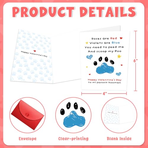 Funny Valentine's Day Card for Dog Lovers - Cute Gift with Envelope