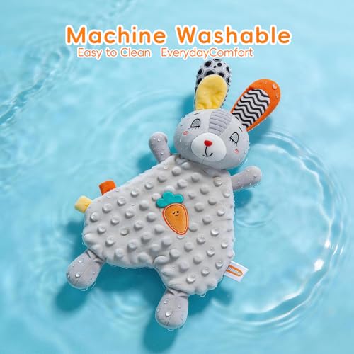 Ultra-Soft Rabbit Baby Security Blanket - Plush Lovey for Newborns