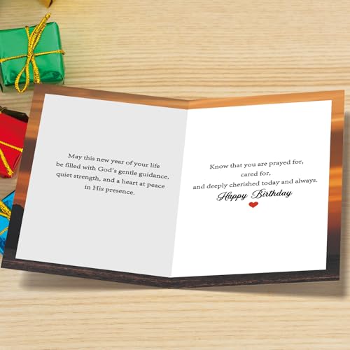 Christian Birthday Card with Inspirational Prayer | 8x5.3in