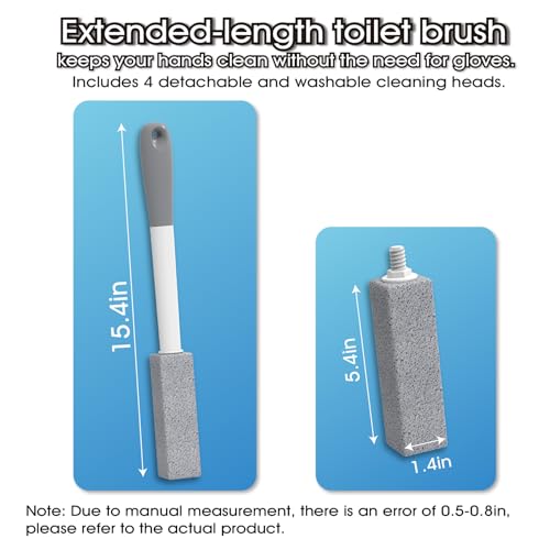 4-Pack Pumice Stone Toilet Bowl Cleaner with Long Handle