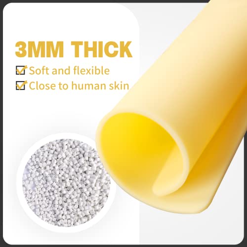 Padieoe 3mm Thick Tattoo Practice Skin Sheets with Templates - 4 Pack