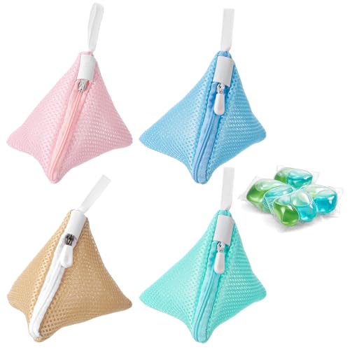 4-Pack Small Mesh Laundry Pod Bags - Anti-Sticking Organizers