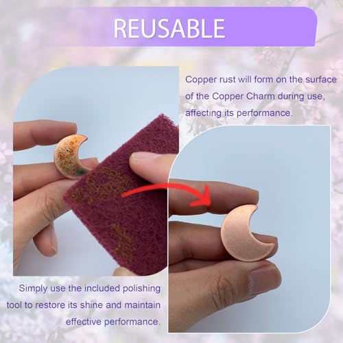 Copper Flower Food Charm for Fresh Cut Flowers - Moon Shape, 1 Pcs