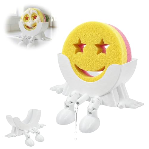 AUREHEN Cute Hanging Sponge Holder with Drainage & Legs