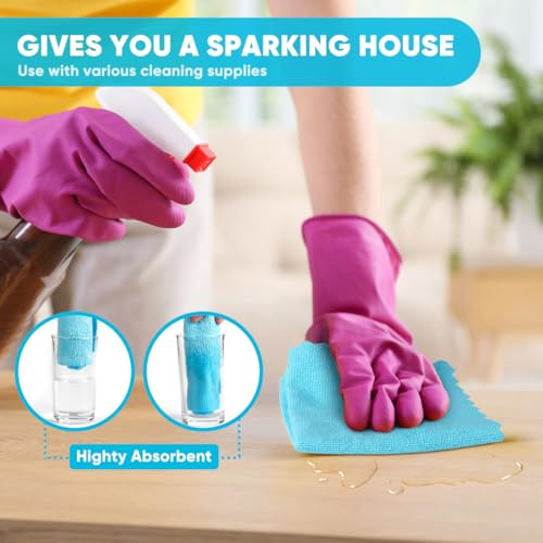 Oighty Multicolor Microfiber Cleaning Cloths 24 Pack, Soft & Reusable 12x11 Inch