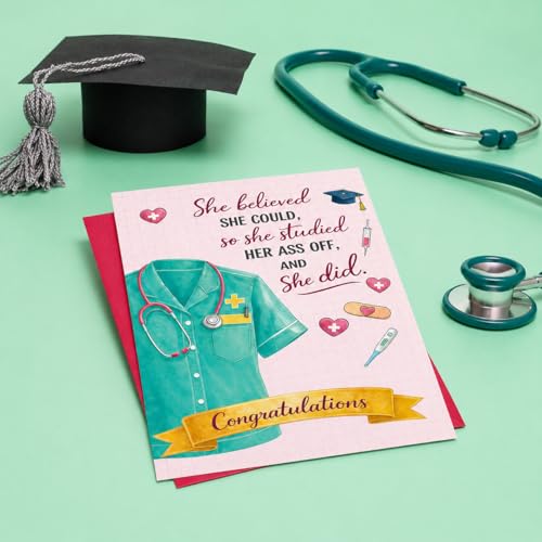 WALENGIF Nurse Graduation Card for Nursing Students and New Nurses