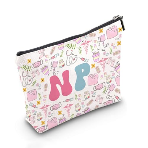 Nurse Makeup Bag Canvas Zipper Pouch for RN NP Graduation Gifts