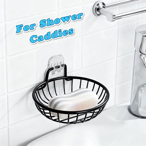 Transparent Shower Caddy Adhesive Replacement Hooks - 6 Pack