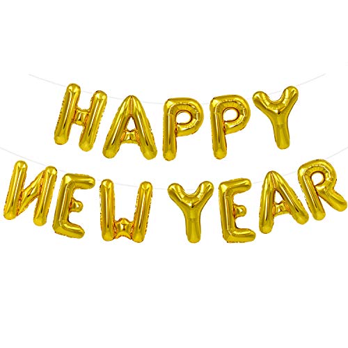 16-Inch Happy New Year Balloons Banner for 2025 Party Decor