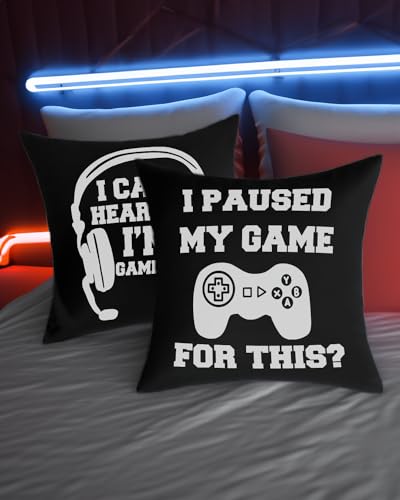 Born to Be a Gamer Throw Pillow Cover - 18x18 Inch - Gamer Gifts