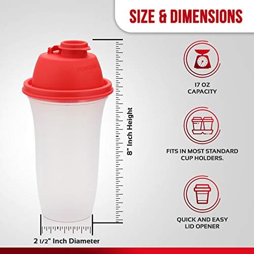 SIGNORA WARE 20oz Protein Shaker Bottle - BPA-Free White Mixing Cup