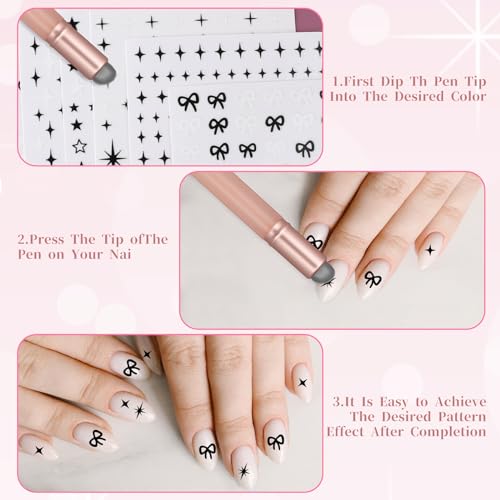 Abeillo 2PCS Ombre Nail Brush, Reusable Silicone Gradient Nail Art Tool