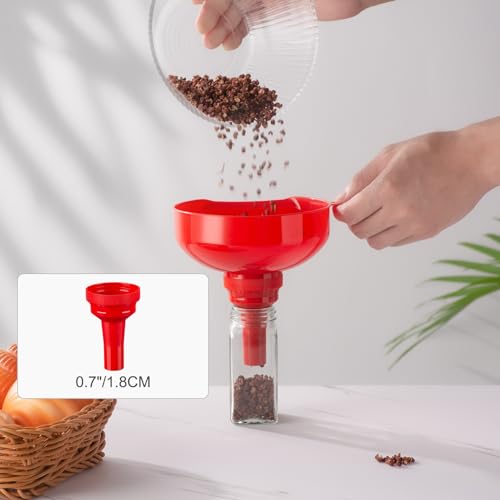 Pisol Red Wide Mouth Funnel for Kitchen Use - Food Grade, Rotating Design, 4 Sizes
