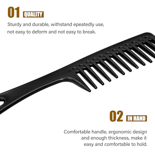 Wide Tooth Detangling Comb 4-Pack - Large Hair Styling Comb for Curly Hair