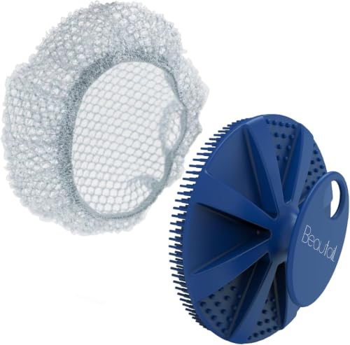 BEAUTAIL Silicone Body Scrubber & Exfoliating Bath Net 2-Piece Set
