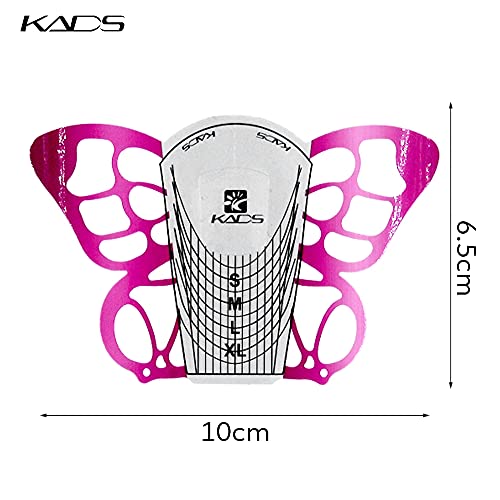 KADS 100pcs Butterfly Nail Extension Forms Self-Adhesive Tips
