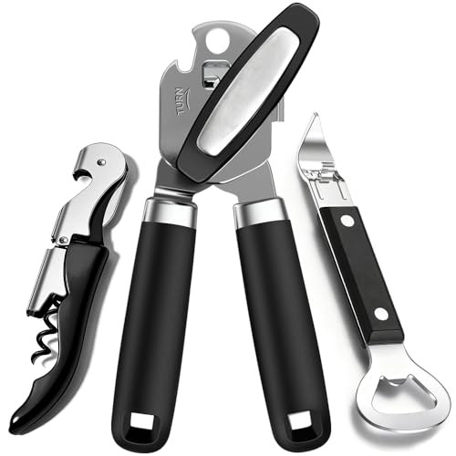 UGNEL 3-Piece Professional Can, Bottle, and Wine Opener Set, Stainless Steel