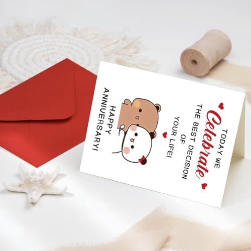 Cute Anniversary Card for Him or Her - Romantic Couple Design