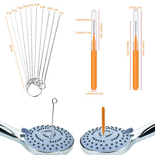 20-Piece Shower Head & Small Nozzle Cleaning Brush and Needle Tool Set