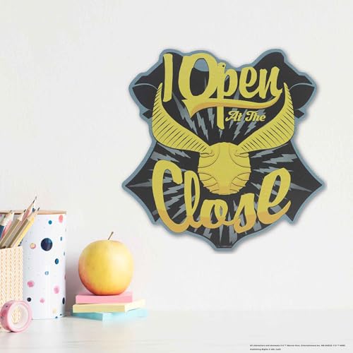 Harry Potter Golden Snitch Metal Wall Sign - I Open at the Close Decor