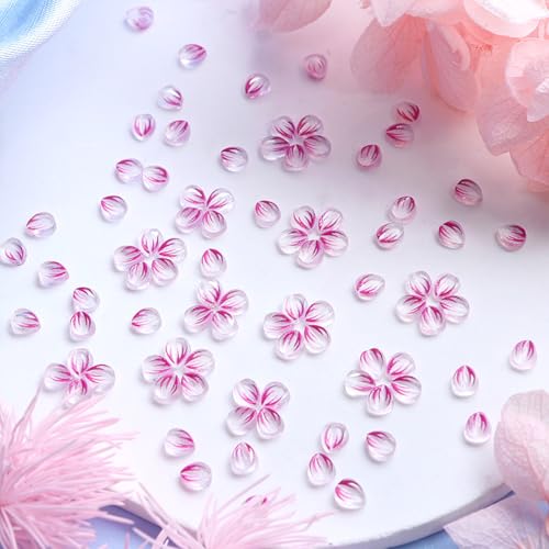 Clear Resin Flower Nail Charms 3D Floral Petal Supplies 150 Pcs